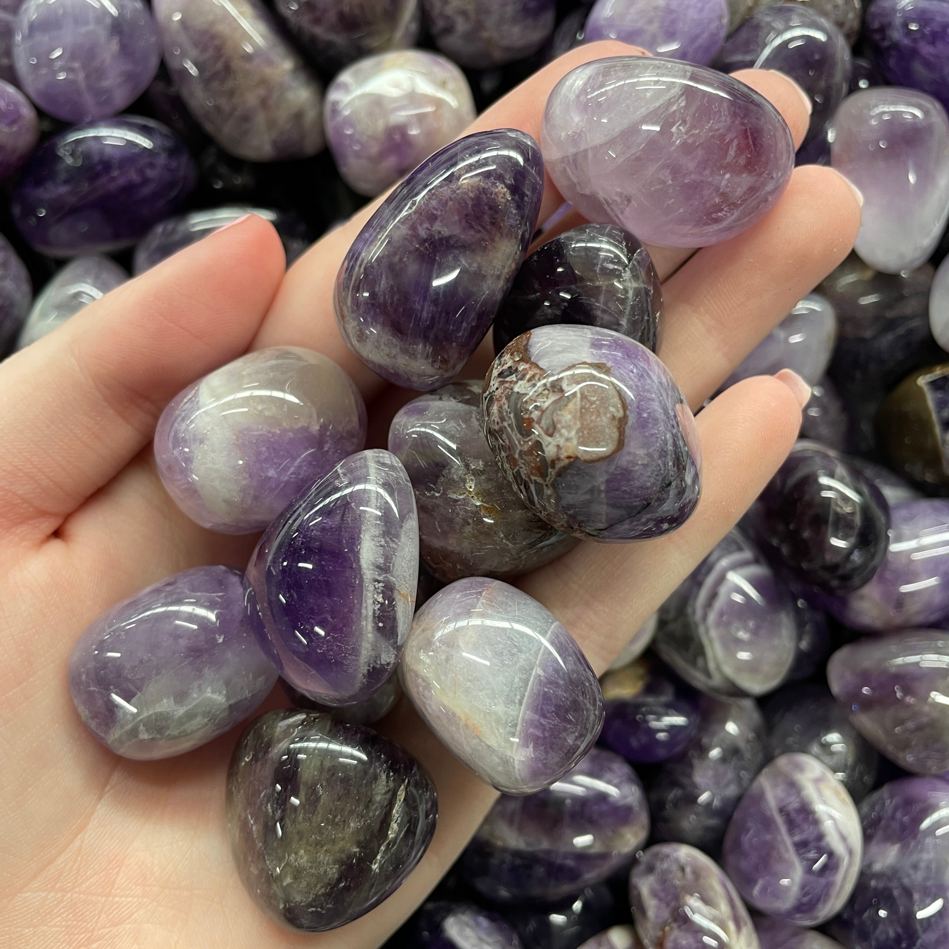 Amethyst Chevron - Tumbled - *A - 1kg Amethyst Chevron - Tumbled - *A - 1kg